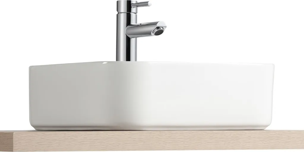 Vasque à poser KALI 36cm : céramique blanche robuste et design épuré