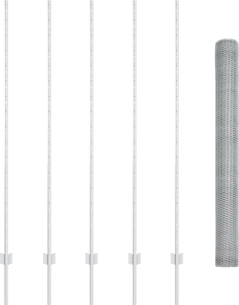 Langlebige Zaunpfosten 10 Stück U-Profil 150 cm Verzinkter Stahl, Sechseckiger Zaun 1,5x10 m Verzinkter Stahl - Zaunzubehör Möbel893626
