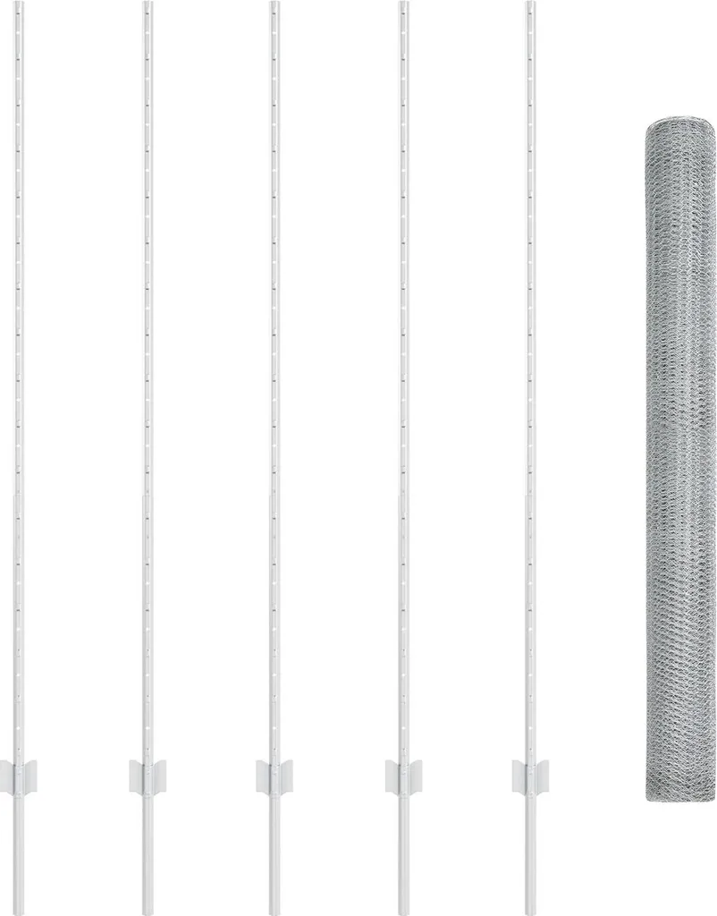 Canal en U 160 cm acier galvanisé à chaud pour clôture hexagonale 10 psc