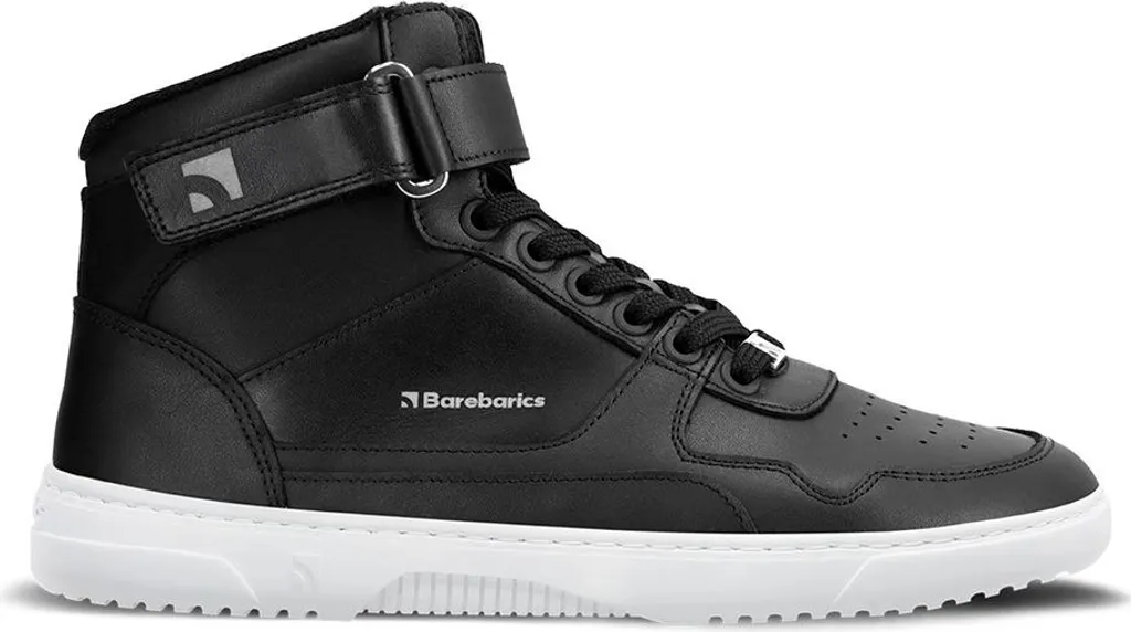 Barebarics Zing Baskets Montantes en Cuir Barefoot Noir Homme Femme UE 40