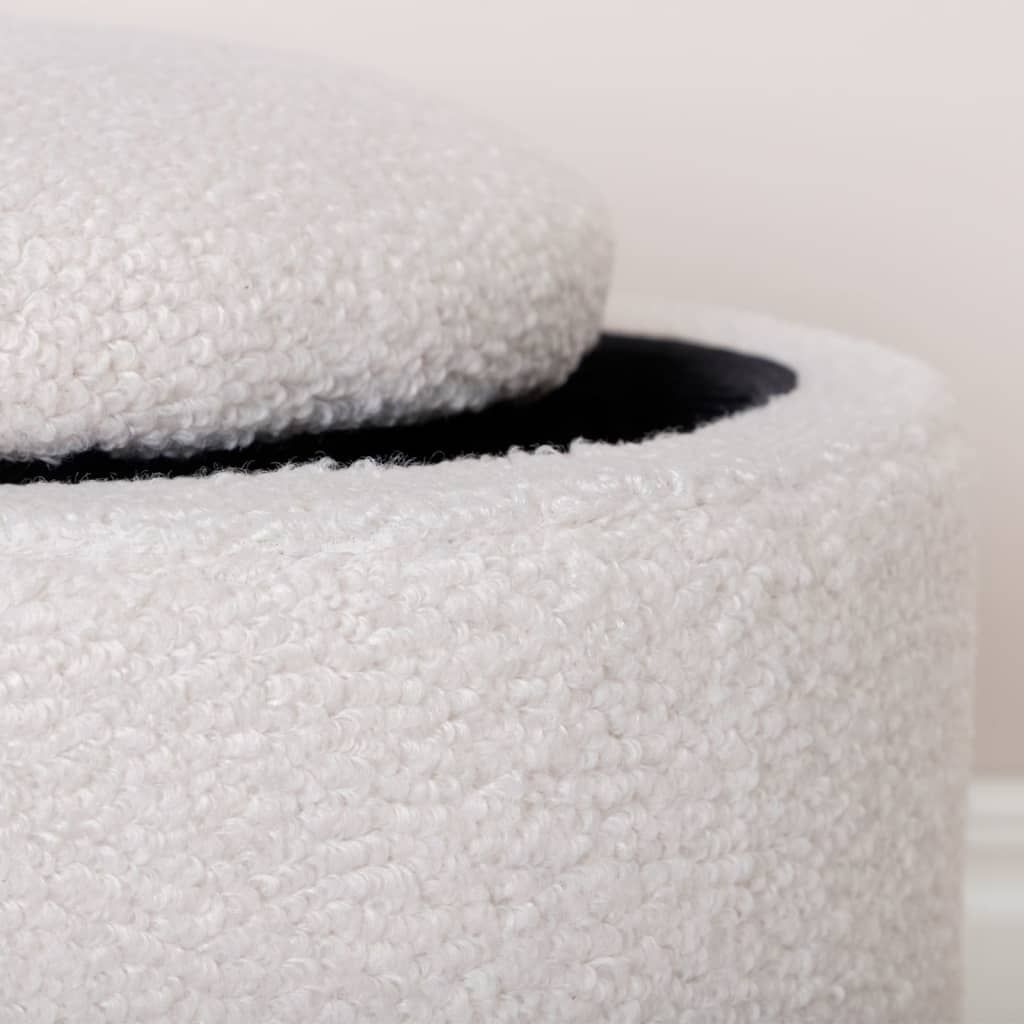 Limpen Pouf Ø32cm mit Aufbewahrung weiß. Produktbild 6
