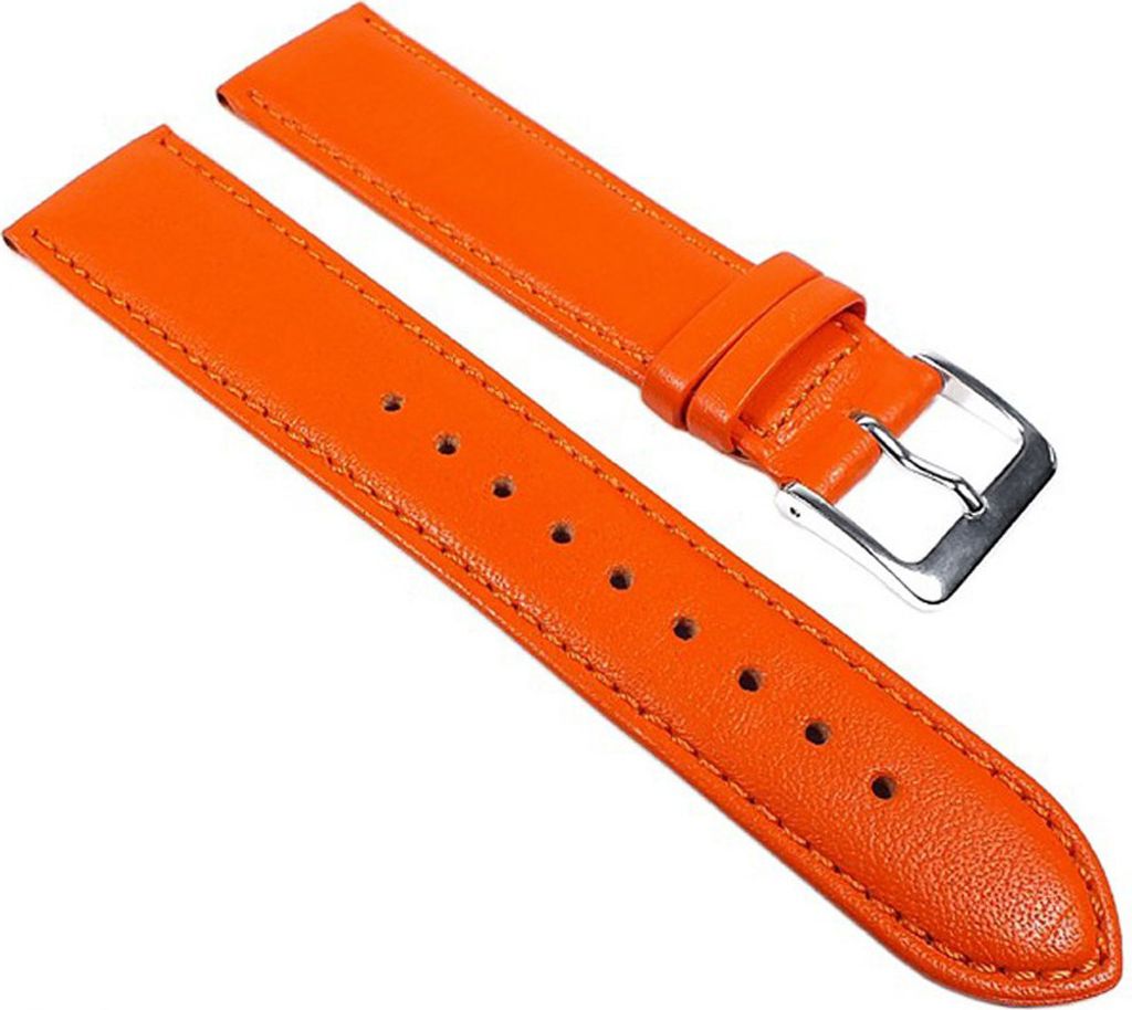 Uhrenarmband Kalbnappa weich Orange Graf Miami 22597S, Stegbreite:14mm