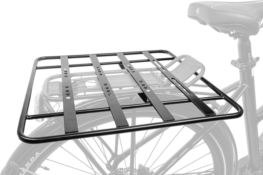 Gepäckträgerplatte schwarz Racky Baseplate Alu schwarz eloxiert