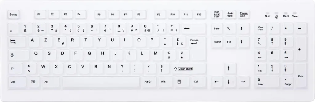Clavier sans fil étanche CHERRY blanc avec membrane silicone