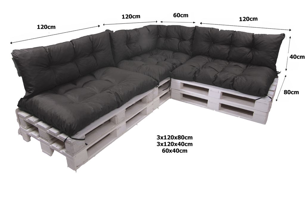 Vankúše na záhradný nábytok 7 ks 120x80 podsedák / chrbtový Obrázok produktu 2