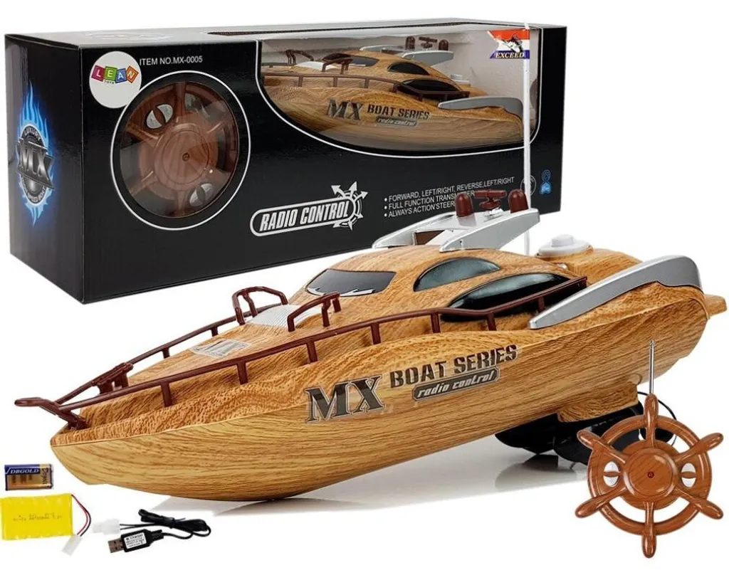 Bateau Powerboat R/C 27MHz avec Pilote et Portée 40m - Rouge