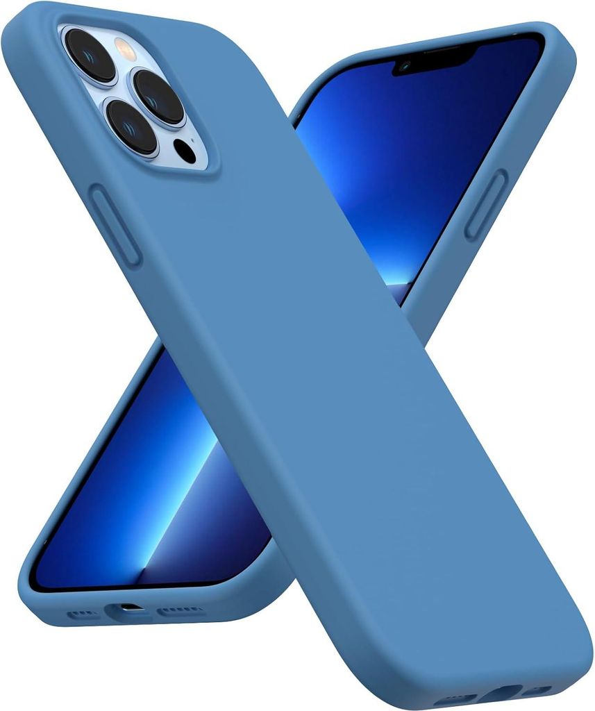 Hülle für Apple iPhone 13 Pro Max Hülle flexibel blau mit Mikrofaser A2484