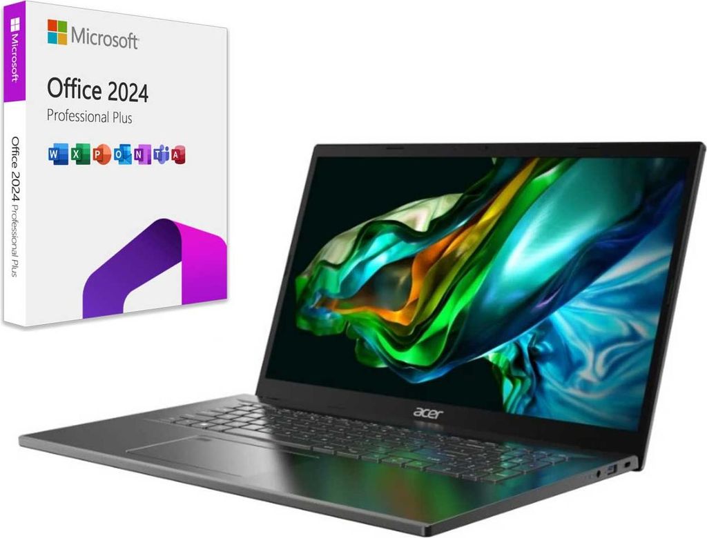 Acer Aspire A17 Intel Core 5 Laptop 17,3 Zoll 16GB RAM 1TB SSD Office24 WIN 11 Pro