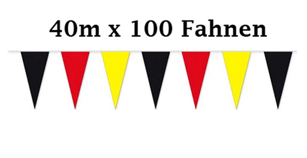 WIMPELKETTE 40m 100x Wimpel Folie Deutschland Wimpelgirlande Girlande  Fahnen 95