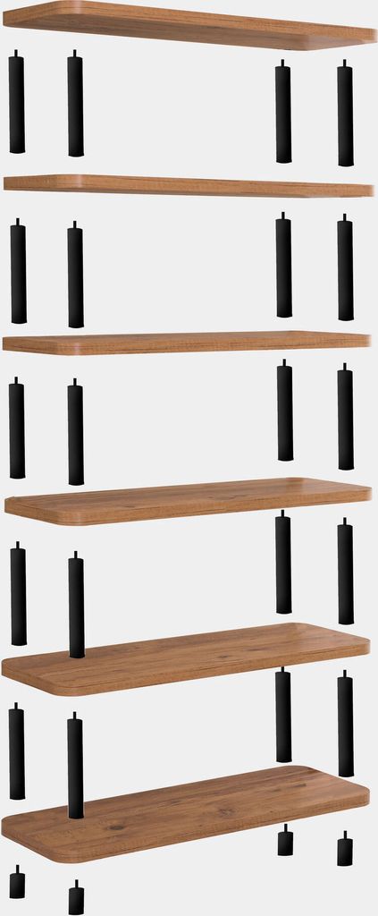 Skye Decor, Gala - Black, Bücherregal, Schwarz, 100 % Produktbild 4