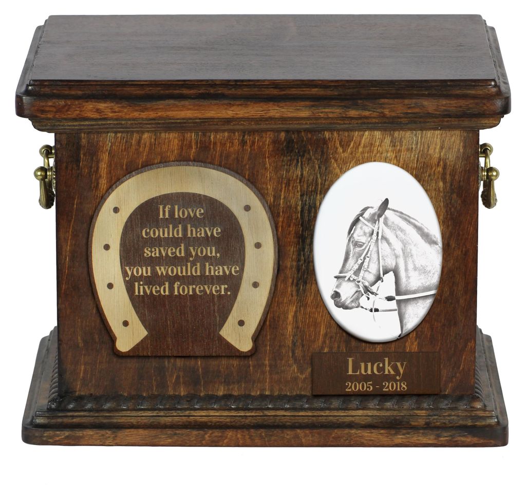 Paso Fino - Eine Urne für die Asche eines Pferdes, eine Urne für ein Pferd mit Foto, personalisierte Tierasche-Box von Art-Dog.