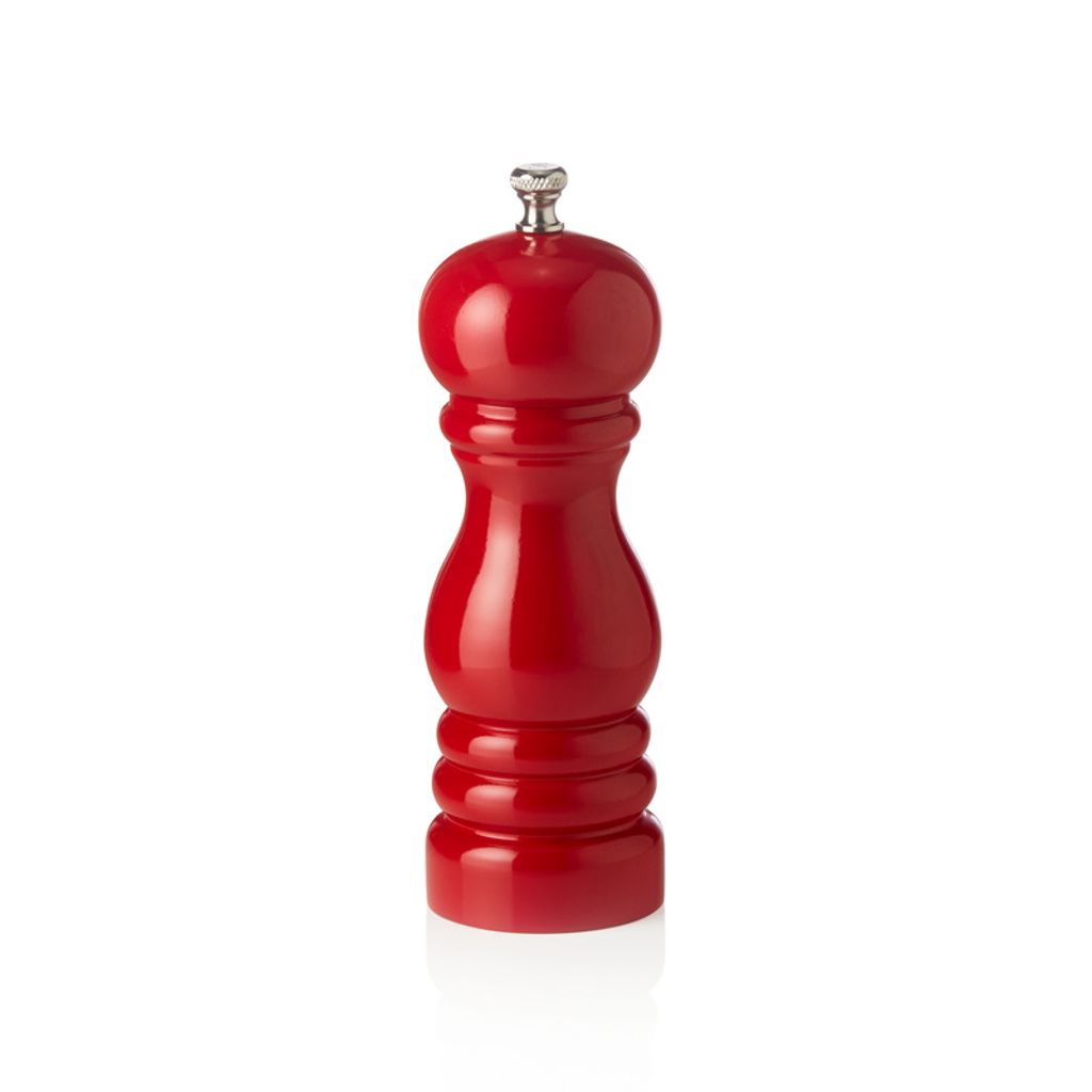 Salzmühle rot glänzend, 15 cm, Gummibaumholz, Classic Mill