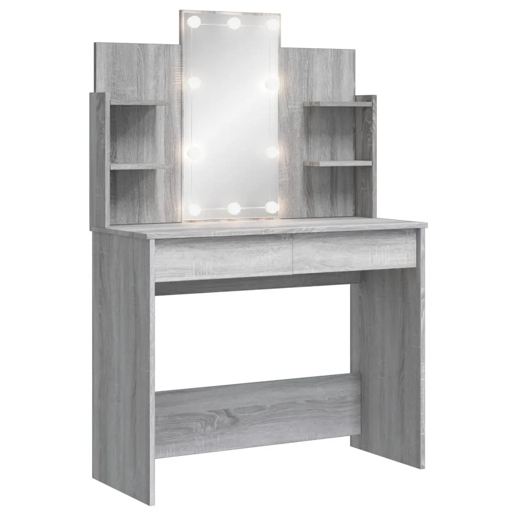 Comodino con Luci LED Grigio Sonoma: Atmosfera e Relax 96x40x142 cm