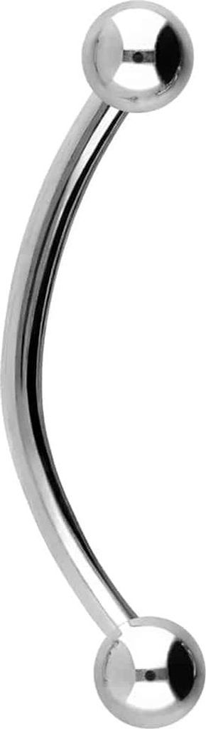 Bauchnabel-Piercing, Rook Piercing Titan Banane Silber Stablänge: 18mm + Stabstärke: 1,6mm + Kugelgröße: 4mm