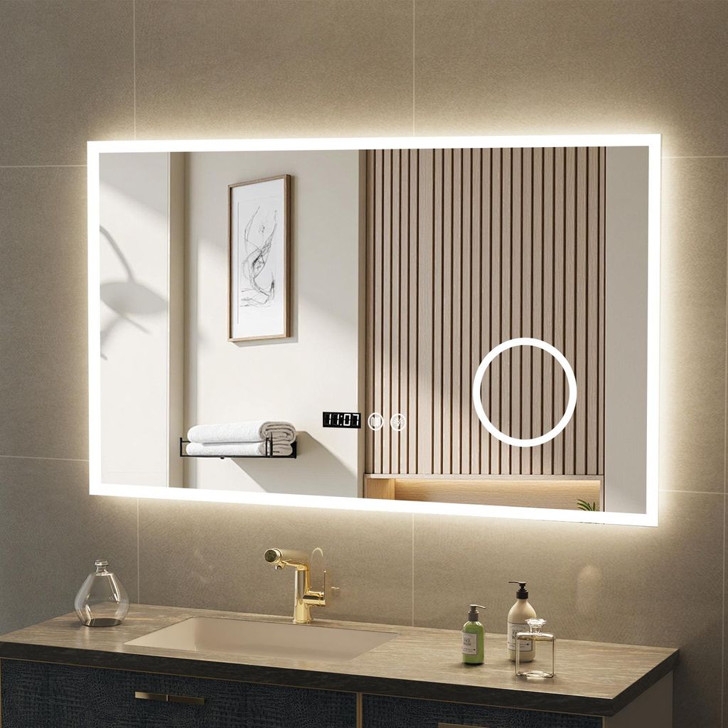 Badspiegel mit LED Beleuchtung Antibeschlag Produktbild 