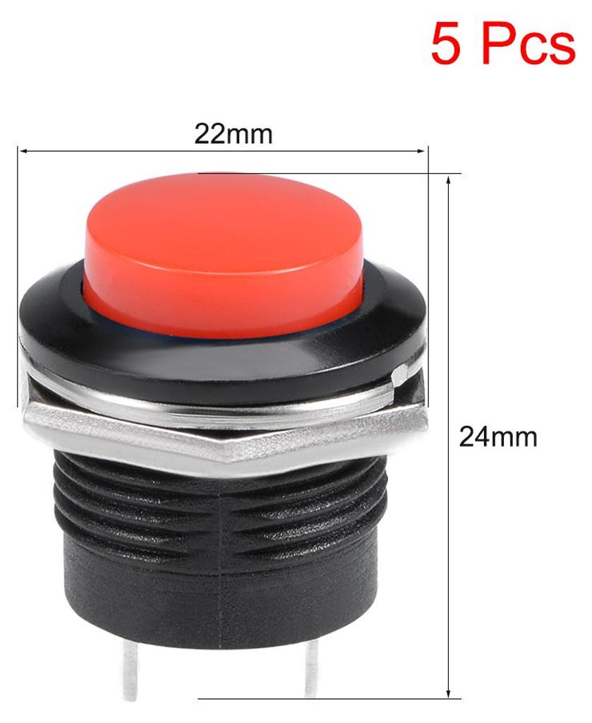 5Stk. 16mm Rot Momentan Druckschalter Runde Taste R13-507 SPST 1 NO 1 NC DE de