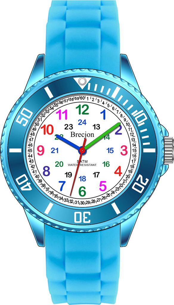 Brecjon Lernuhr Armbanduhr Mädchen Jungen Kinder Kids 5 ATM Produktbild 