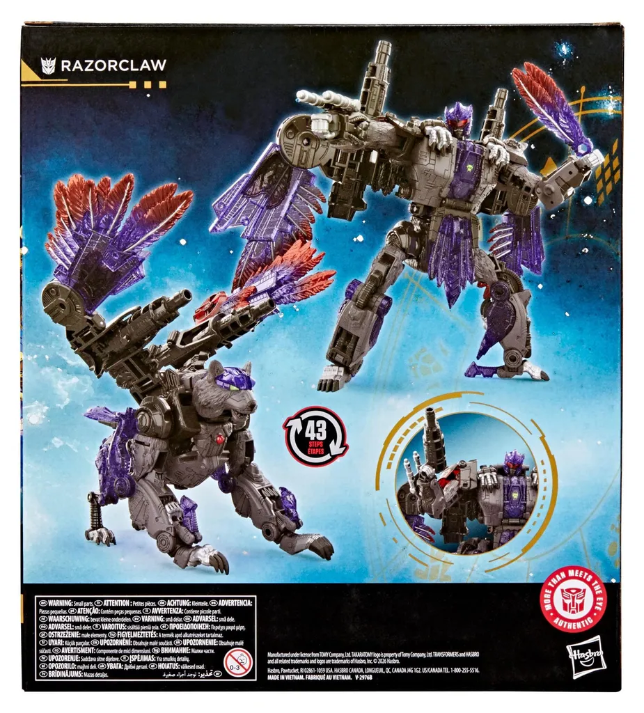 Robot transformable Transformers Leader Razorclaw, jouet 43 étapes - 2