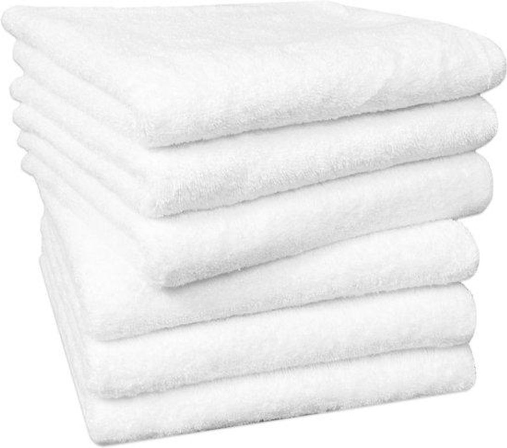 Famanu Handtuchset 6 Stück 50 × 100 cm, 100% Baumwolle, maschinenwaschbar bis 95°C – Weiß
