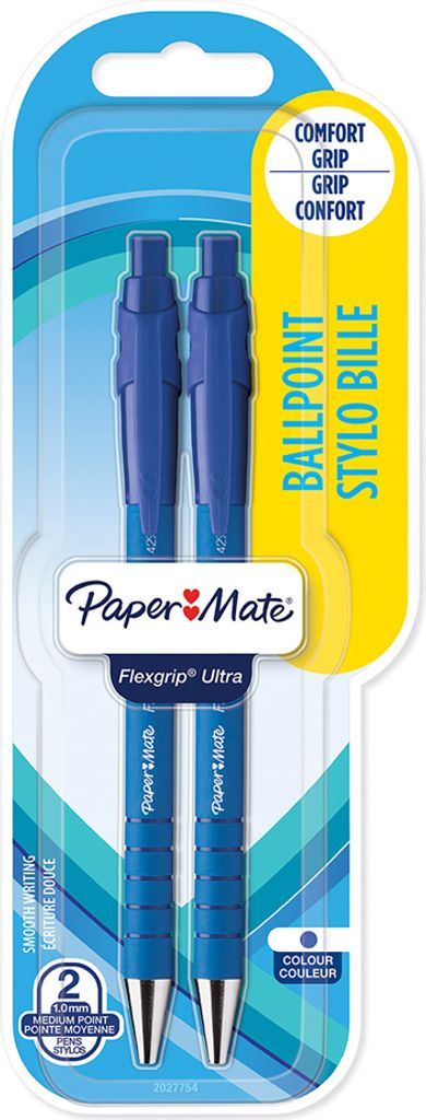 Paper:Mate Druckkugelschreiber FlexGrip Ultra 2er Blister blau