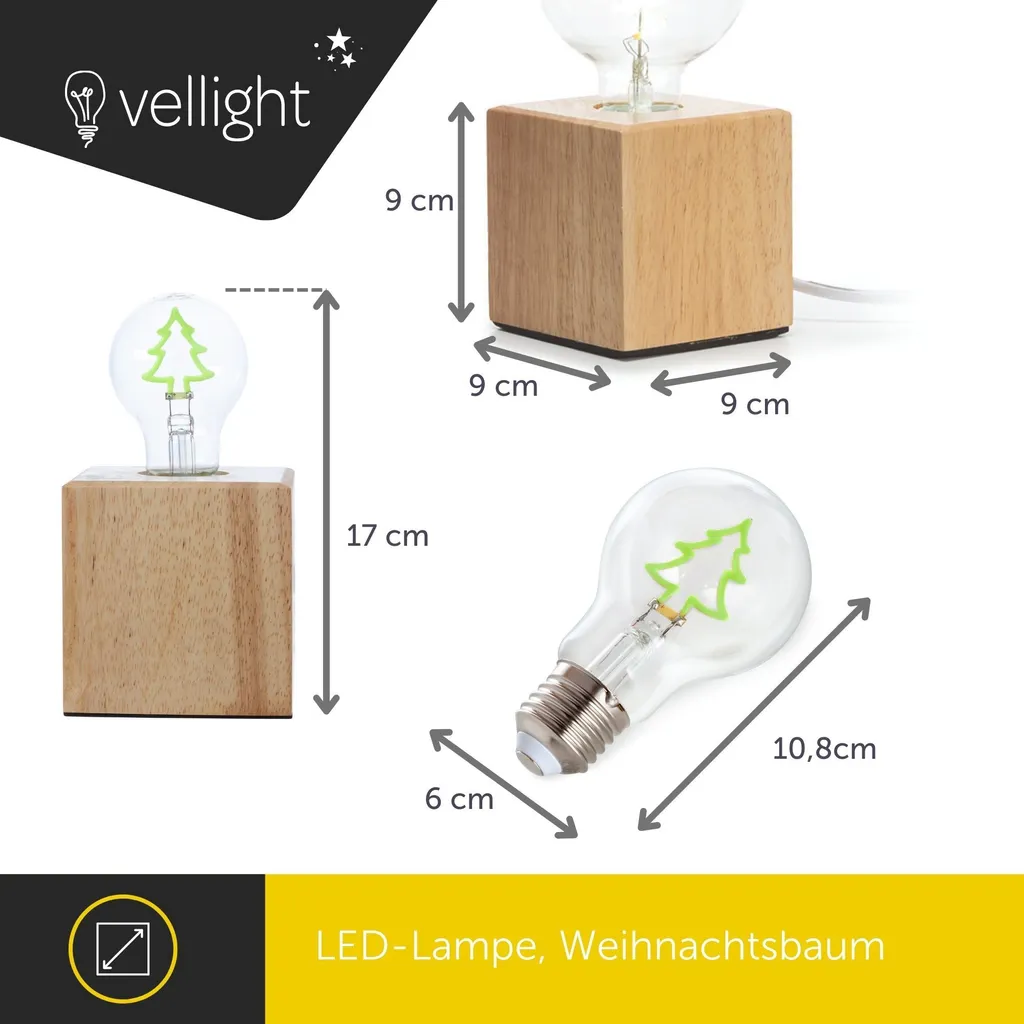 Lampe décorative sapin de Noël ampoule LED verte E27 à filament