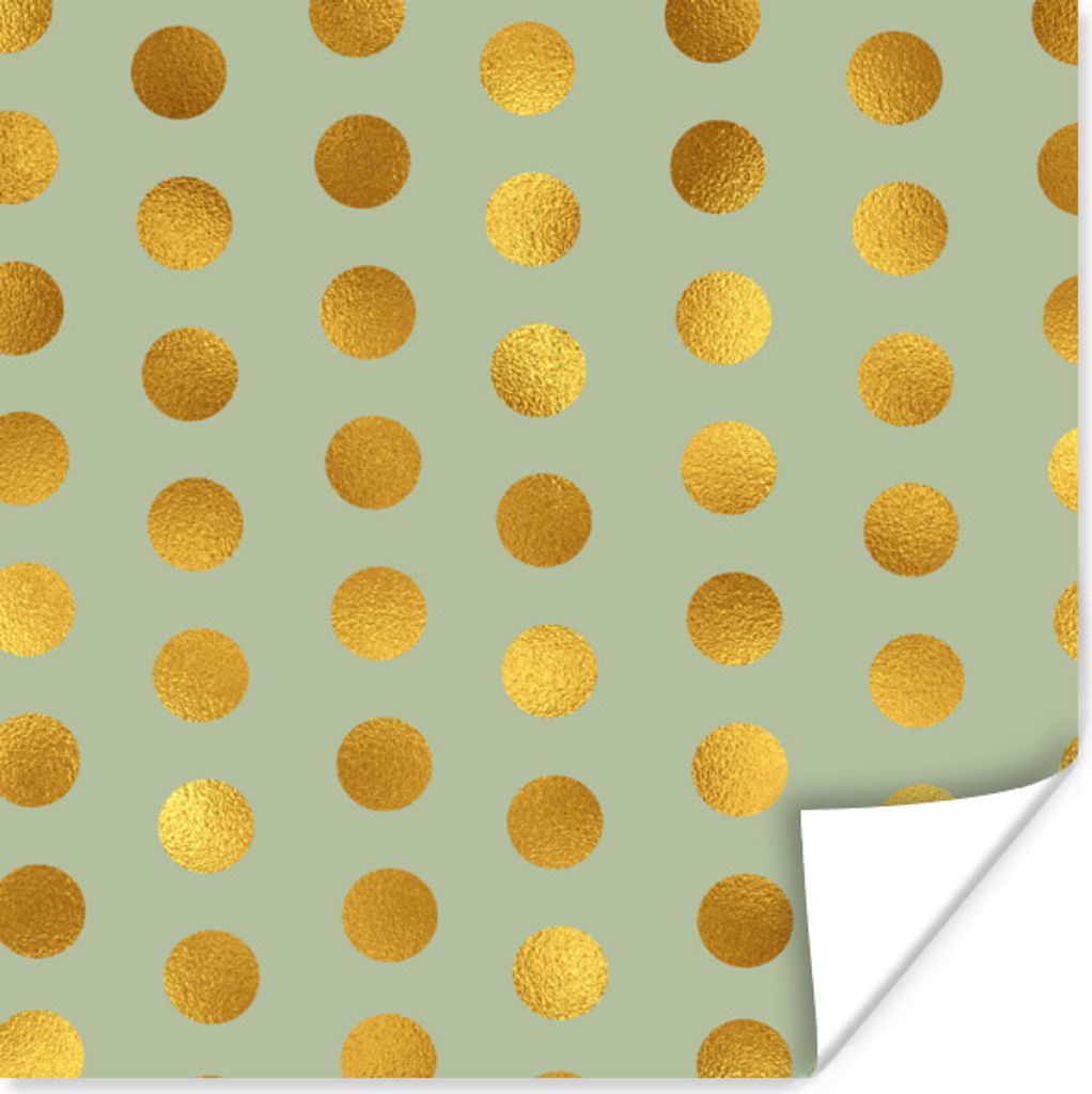 MuchoWow Poster Muster - Punkte - Grün 75x75 cm - Wand Dekoration