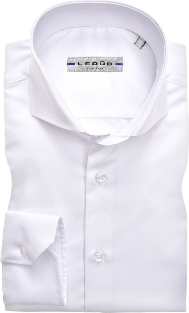 Ledub Hemd weiß bügelfrei Slim Fit