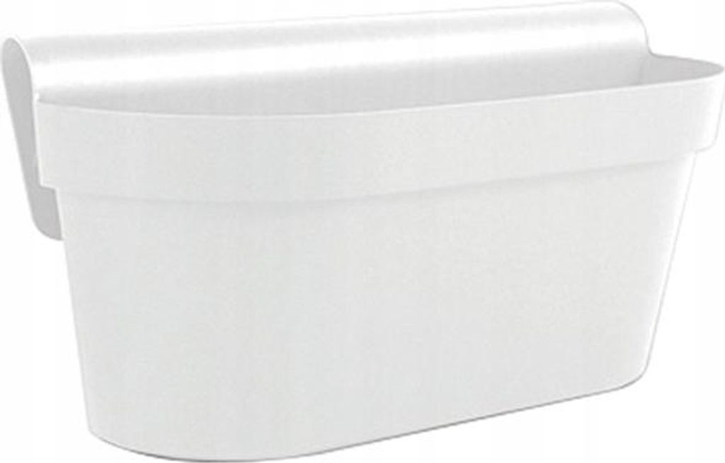 Biely plastový balkónový box s držadlom a odtokom, odolný Obrázok produktu 