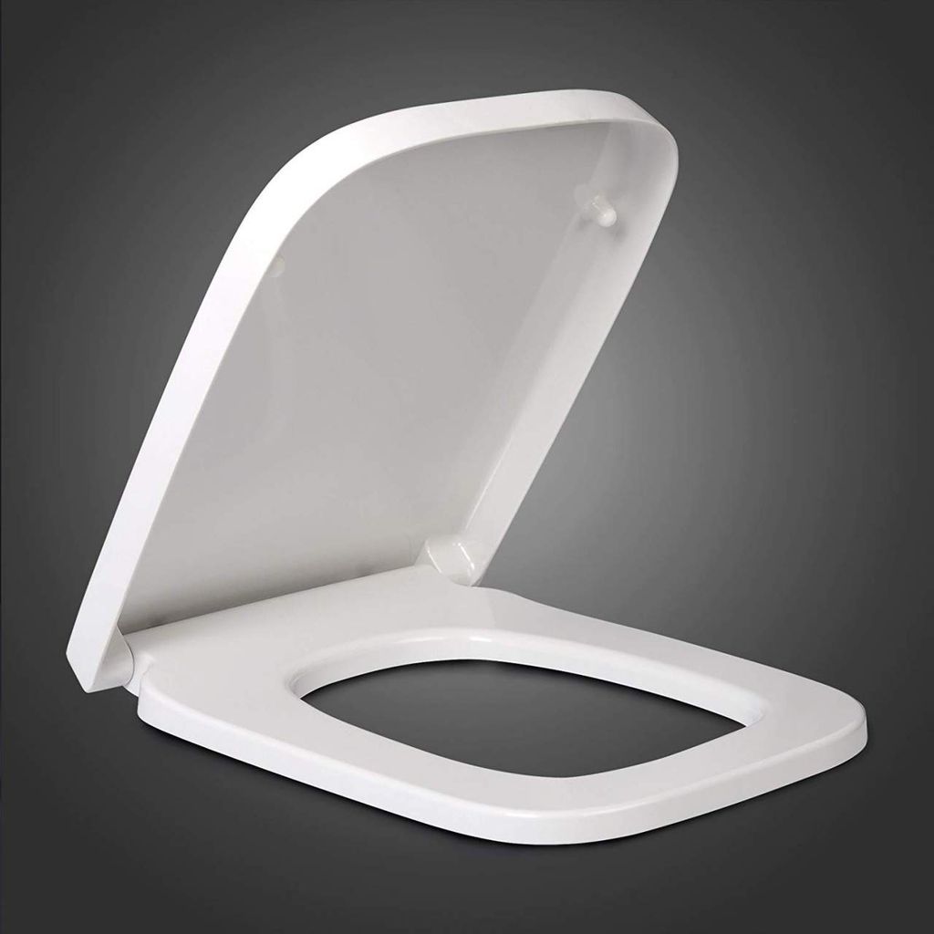 WC-Sitz WC-Deckel rechteckig weiß Toilettensitz eckig Badezimmerausstattung