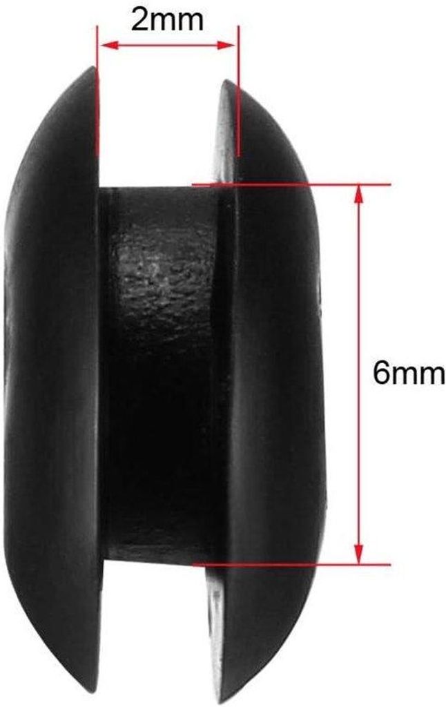 Gummischeinsatz-Set für Kabelschutz - 50 Stück - Schwarz - 4 mm Durchmesser - für Kabel mit Lochstecker