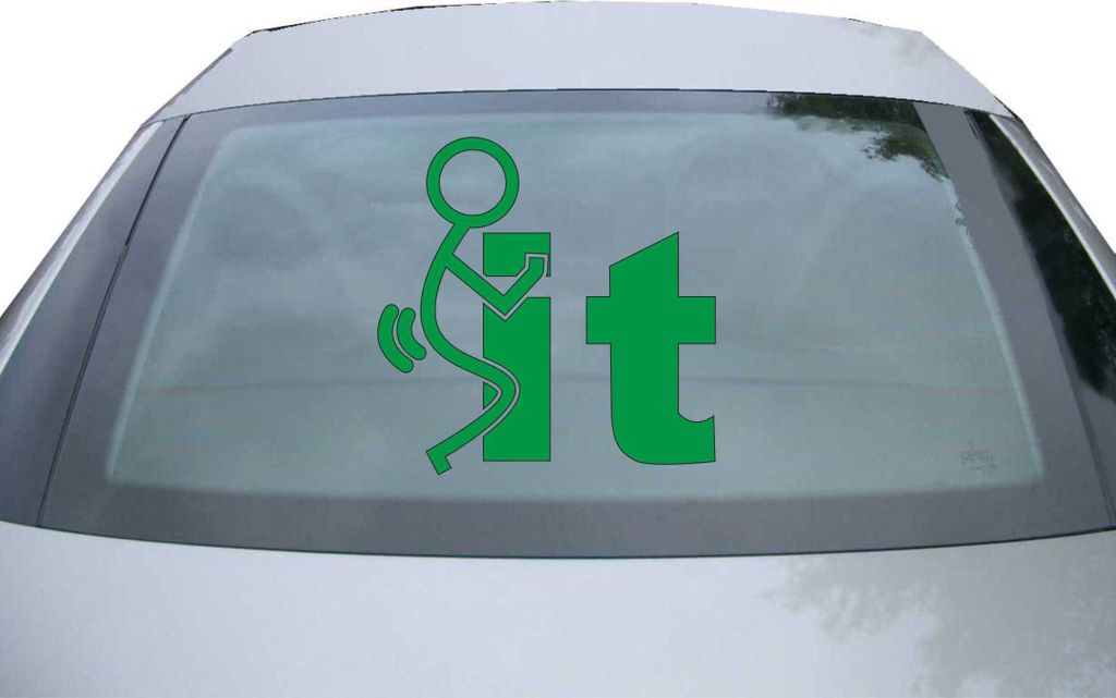 Indigos UG - Aufkleber Heckscheibe & Motorklappe DE2457 - grün - 600x599 mm - Fuck It - Auto Scheiben Fenster Heckklappe Tuning Racing JDM - Die cut