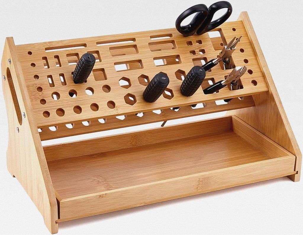 1Set Holz Schraubendreher Organizer 31.2x17x17.5cm Schreibtisch Werkzeugständer Mit 53 Steckplätzen Für Hammer Schraubenschlüssel Reparaturwerk...