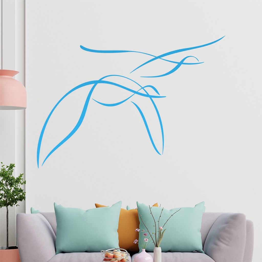 Vögel Linien Wandtattoo in 6 Größen - Wandaufkleber Wall Sticker - Dekoration, Küche, Wohnzimmer, Schlafzimmer, Badezimmer