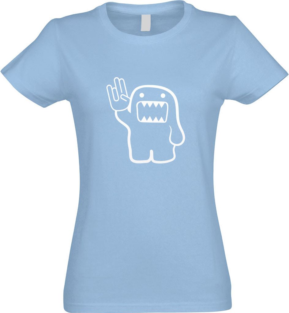 Kiwistar - T-Shirt tailliert - Damen - himmelblau - Domo Shocker - mit Motiv Bedruckt - Funshirt Design - Sport - Freizeit - Damen - L