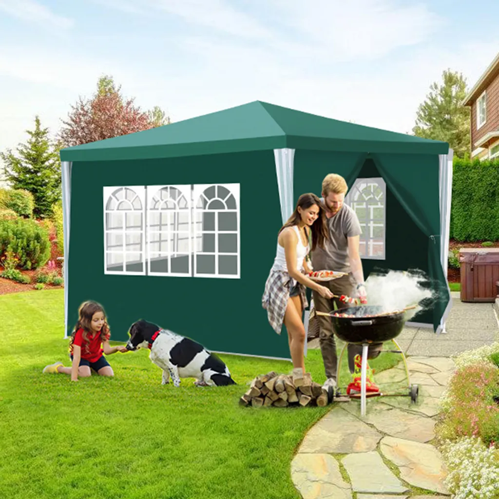Gazebo Professionale 3x3m Jopassy Verde - Ideale per Matrimoni e Fiere
