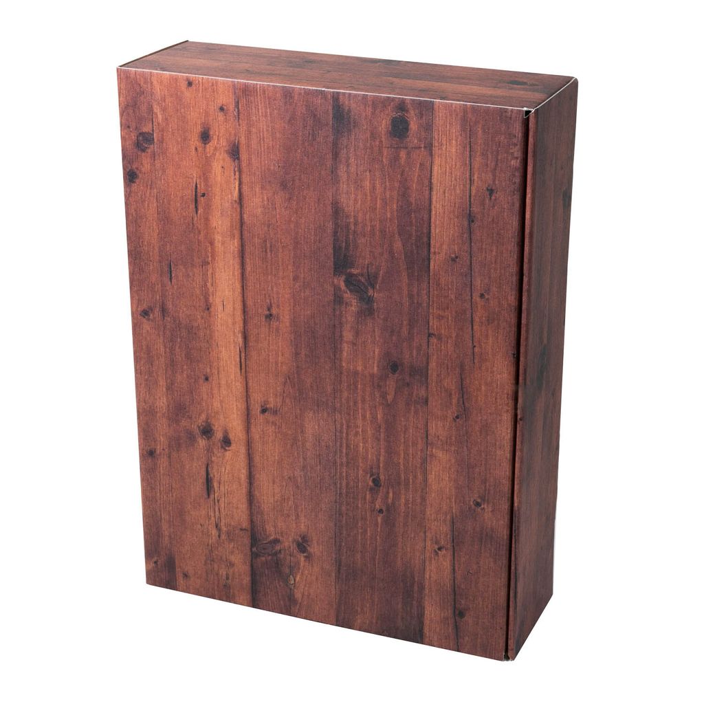 5 x Weinverpackung - für 3 Flaschen - Geschenkkarton, Holz Design