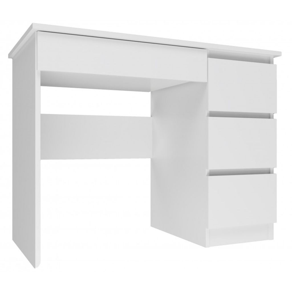 Mijas Laptop Desk Rechts Matt Weiss 4 Schubladen Produktbild 