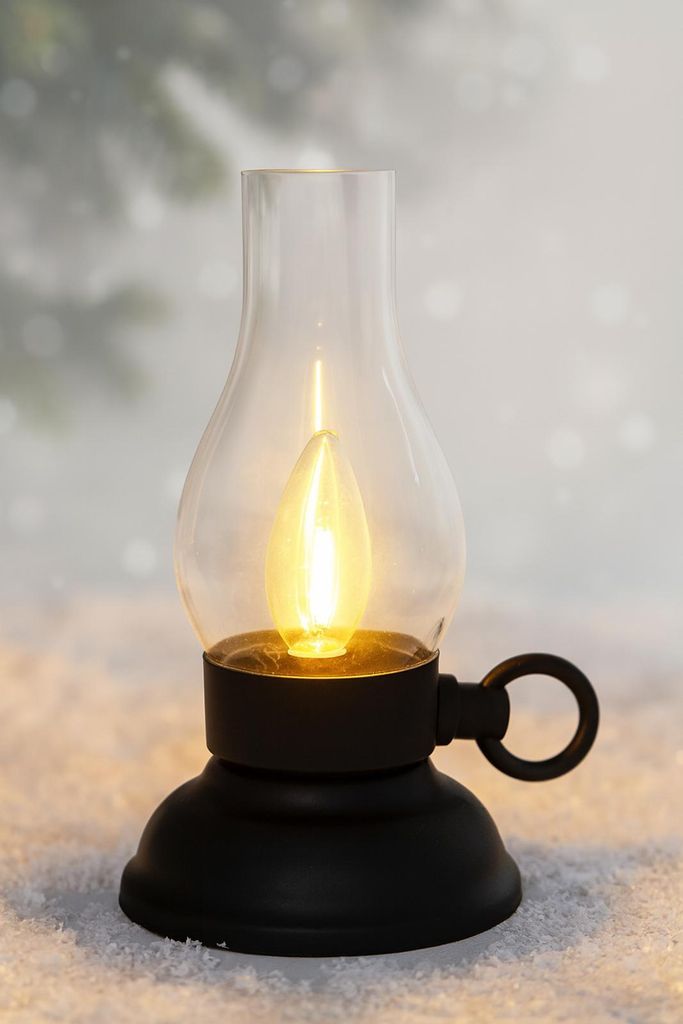 LED Laterne Öllicht 13x10,5x20,5 cm | warmweißes Licht | batteriebetrieben | Deko Laterne für Innen und Außen | stimmungsvolle Beleuchtung