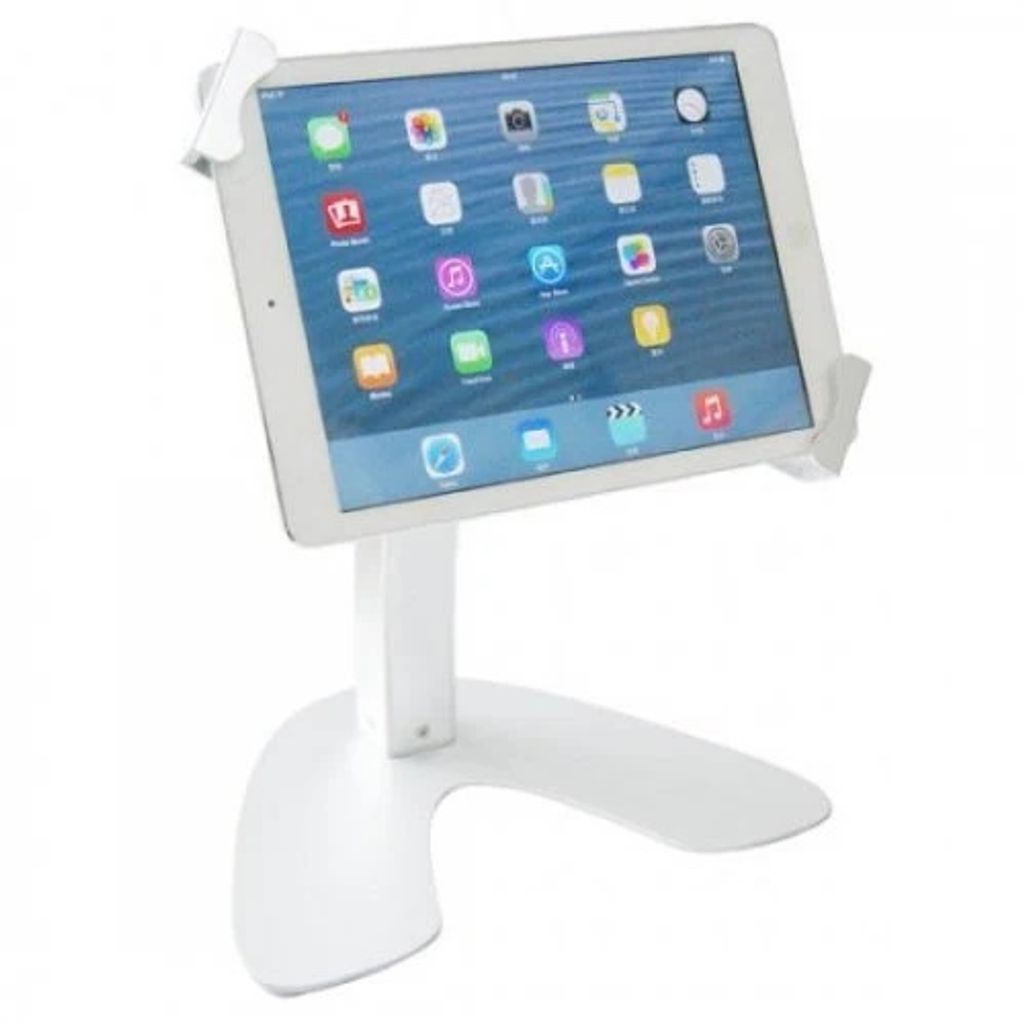 System-S Universal Abschließbarer Aluminium Präsentations Messe Ständer Stand Mount Tisch Halterung 360° Grad rotierbar für Tablet PC ́s von 7...