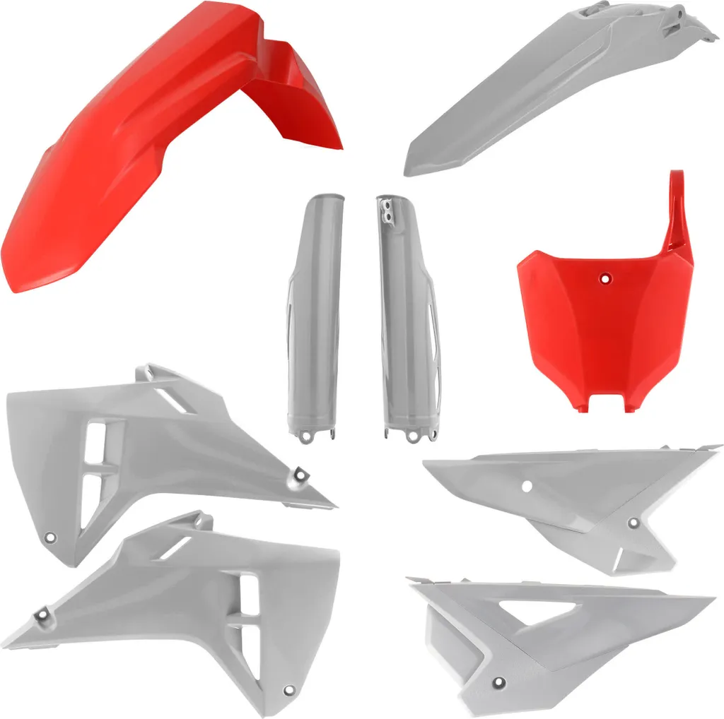 Kit d'habillage Acerbis 9 pièces rouge et gris pour moto Honda CR CRF