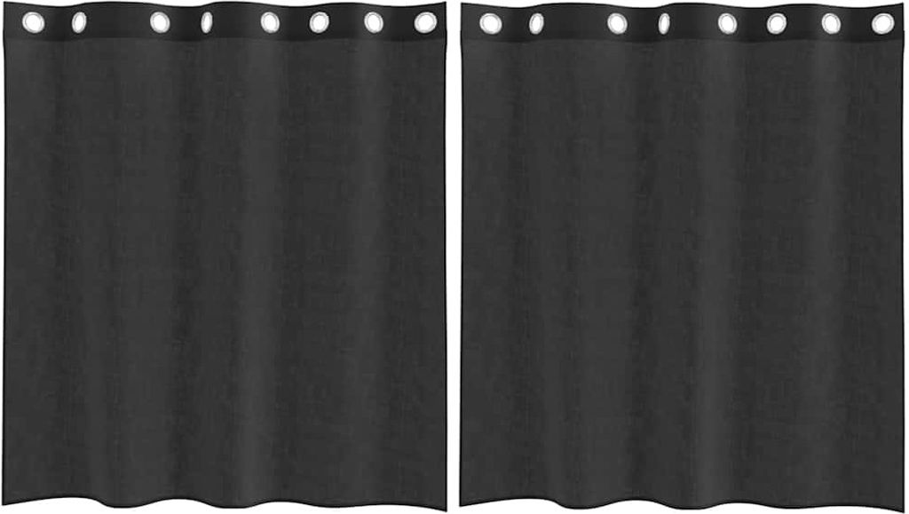 vidaXL Voile Vorhänge mit Ösen 2 Stk. Schwarz 140x140 cm