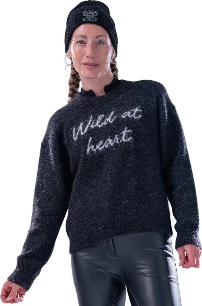 PS of Sweden Pullover Quote Mohair Dark Grey Melange Holiday 2024 S