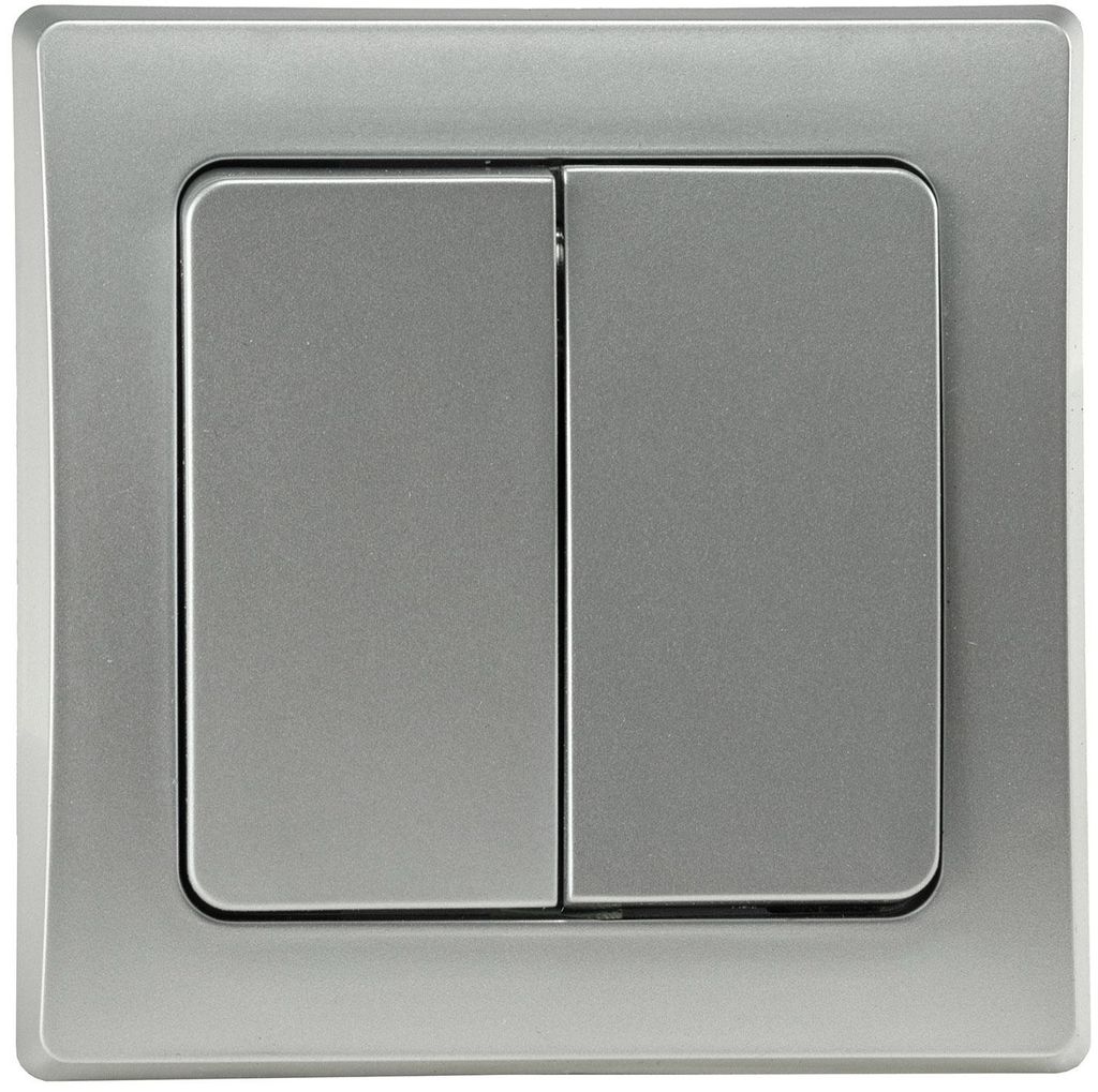 DELPHI Serien-Schalter 2-fach 250V/ 10A inkl. Rahmen UP Produktbild 