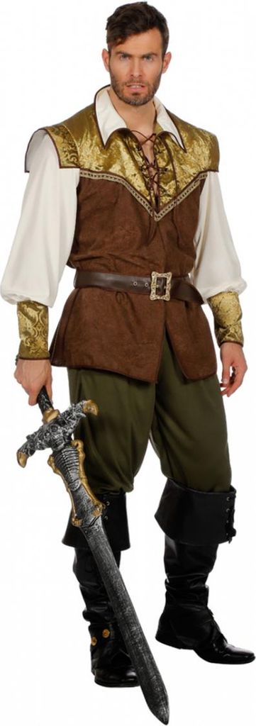 Mittelalter Herren Kostüm für Fasching & Mottopartys Größe: 52