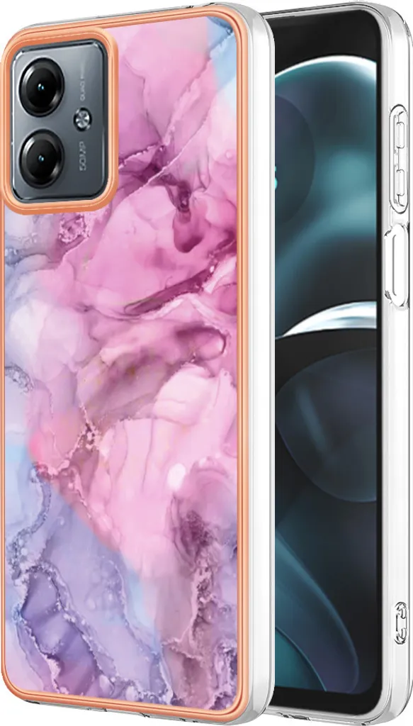 Custodia per Motorola Moto G14, custodia in silicone TPU a fantasia, paraurti antiurto Rosa