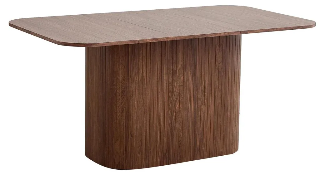 Table à manger bois foncé robuste style nordique gain de place 4-6 places