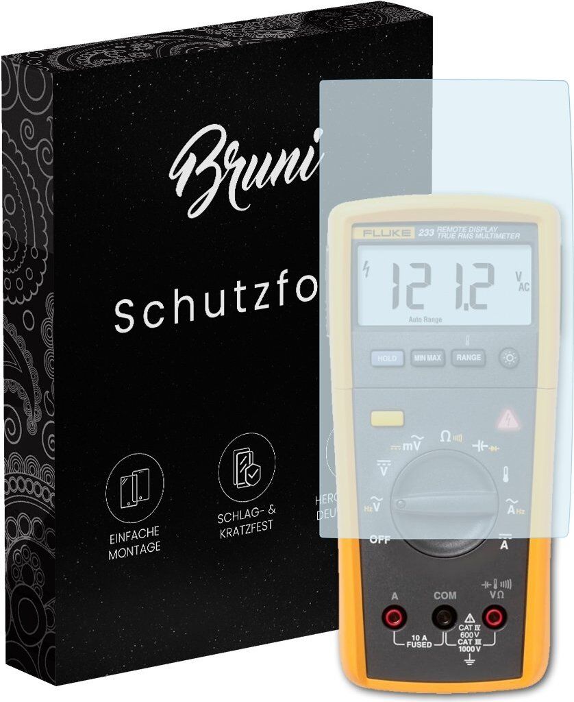 Bruni Basics-Clear 2x Schutzfolie kompatibel mit Fluke 233 Folie