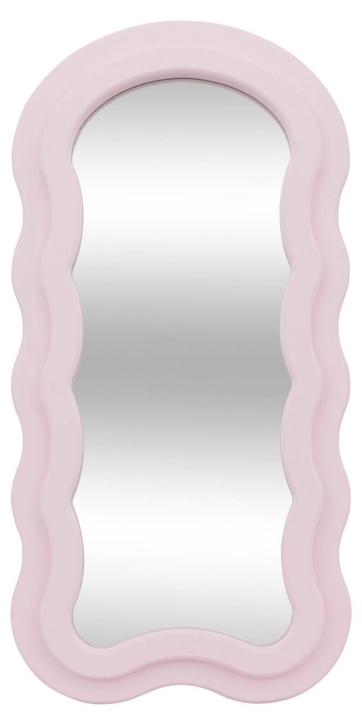Lustro z różową ramką falbanką AYNA, 30 x 60 cm Zdjęcie produktu 