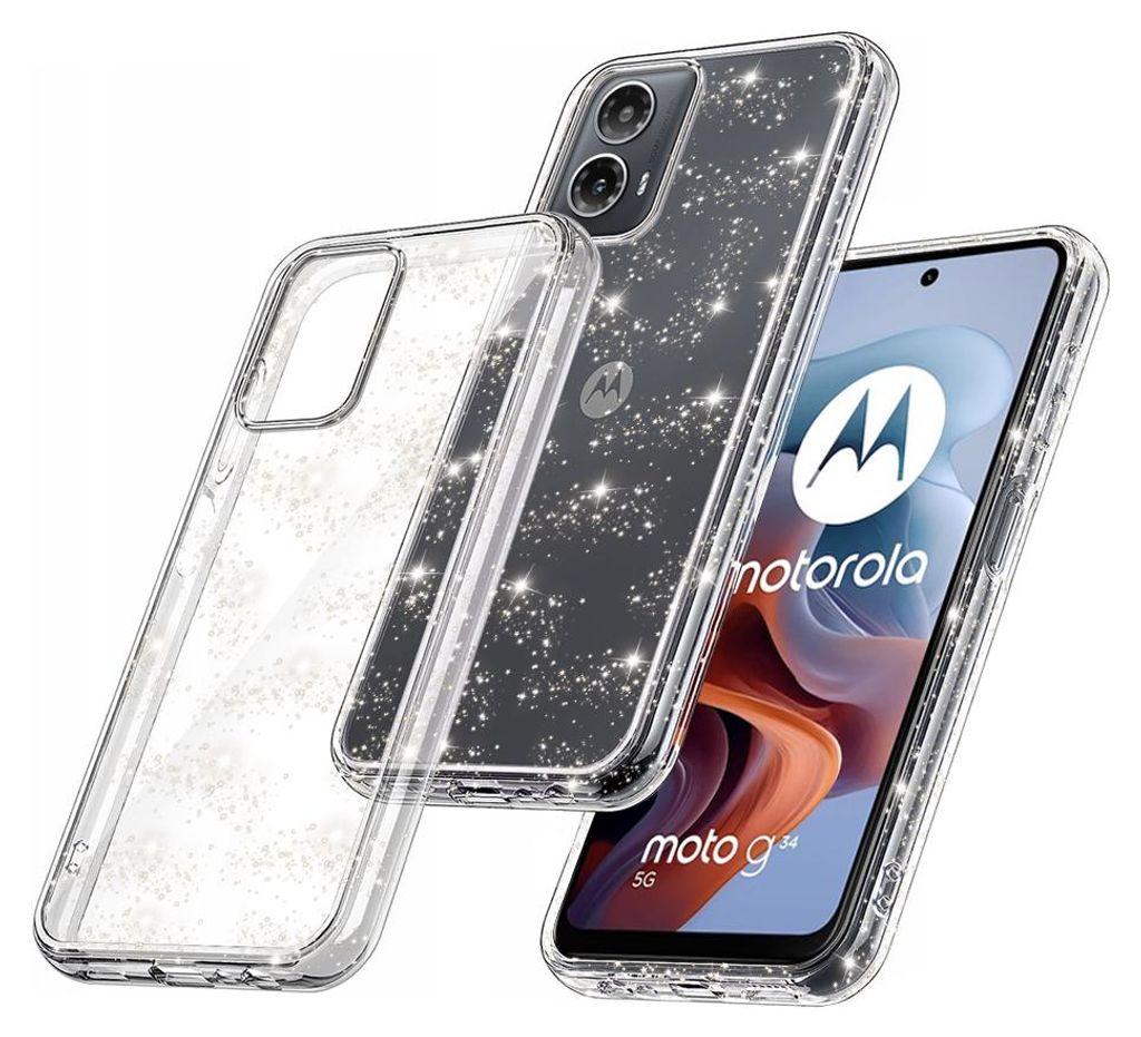 Techsuit Sparkle Skin Back Cover Hülle für Motorola Moto G34 - Transparent