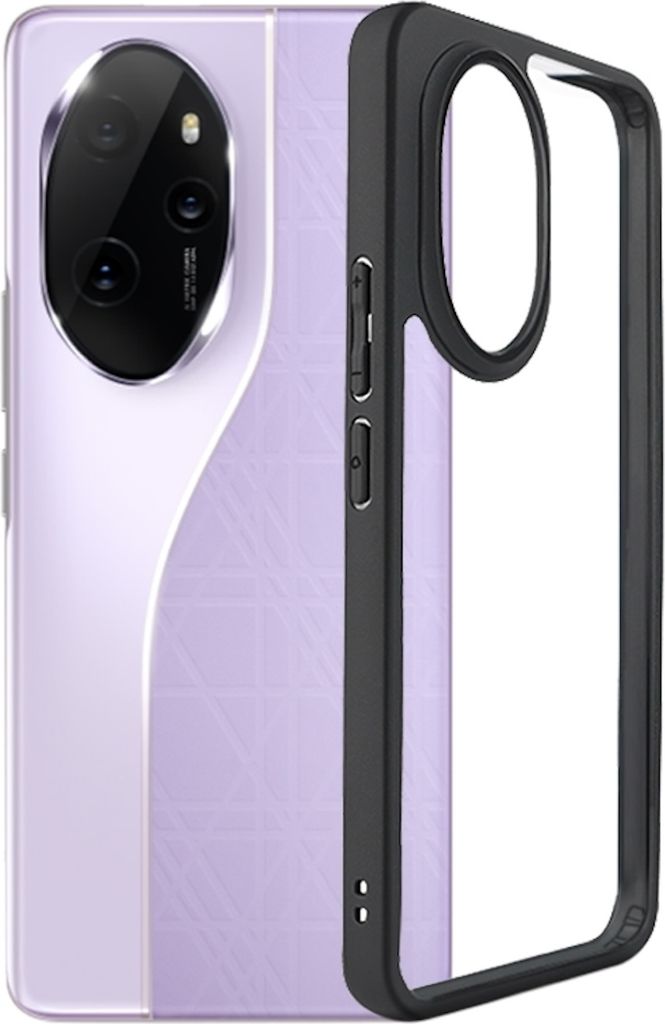 Für Honor 200 Frosted TPU + Transparent PC Schutz Hülle Cover Case dünn Schwarz